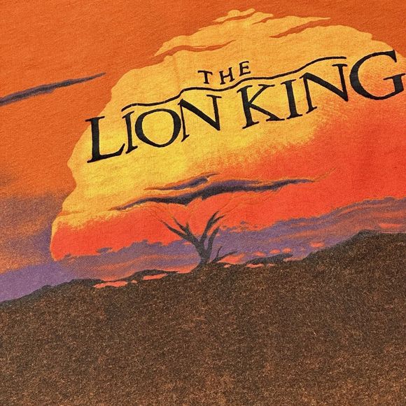 Vintage Disney The Lion King Shirt Mens Large Orange All Over Print AOP 90s - Picture 4 of 12
